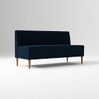 Open Box: Emmett Banquette, Armless Bench - Performance Distressed Velvet Ink Blue, Acorn