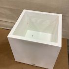 Open Box: Veradek Block Series Indoor/Outdoor Plastic Cube Planter, Medium (21"SQ x 22.5"H) - White