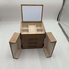 Open Box: Modern Fluted Jewelry Box Cube (10"H) - Dune