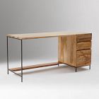 Industrial Solid Wood Modular Desk w/ File Cabinet (64")