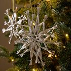 Tinsel Star Ornaments (Set of 4) - Silver