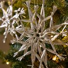 Tinsel Star Ornaments (Set of 4) - Silver