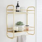 Open Box: Deco Curve Metal Wall Shelf - Antique Brass