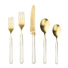 Open Box: Fantasia Ice Gold Flatware Set, 5-Piece - Porcelain