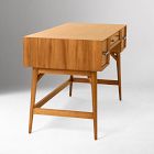 Mid-Century Desk (52") &amp; Wide Tower Bookshelf Set