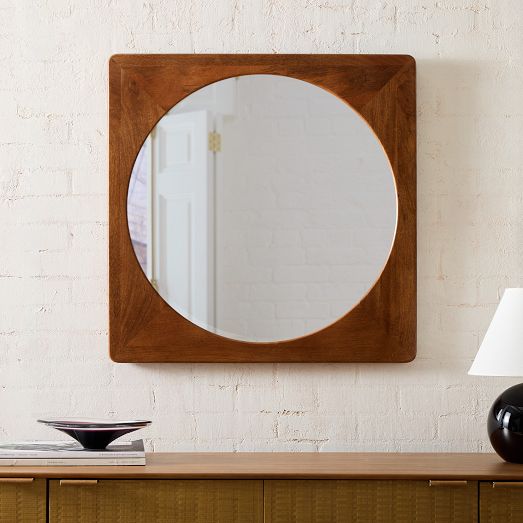 Tate Wood Square Wall Mirror by West Elm