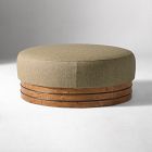 Pierce &amp; Ward Round Upholstered Ottoman