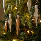 Small Glass Marquise Ornaments (Set of 25) - Champagne