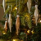 Small Glass Marquise Ornaments (Set of 25) - Champagne