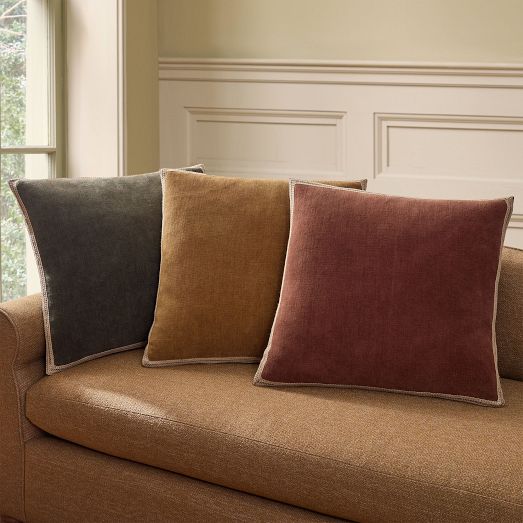 Pierce & Ward Chenille Bordered Pillow Cover by West Elm