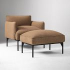 Penn Upholstered Outdoor Lounge Chair w/ Ottoman