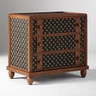 Pierce &amp; Ward 3-Drawer Fabric Inlay Grand Nightstand (28")