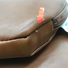 Open Box: Classic Café Dining Chair Cushions, Set of 2 - Vegan Leather, Saddle Nut