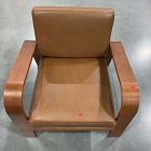 Open Box: Hugo Leather Chair - Saddle Leather Nut, Cool Walnut