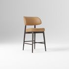 Open Box: Hyde Leather Counter Stool (26") - Ludlow Leather Cumin, Smoked Oak