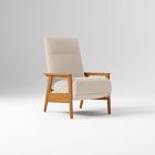 Open Box: Mid-Century Show Wood Recliner - Performance Coastal Linen Sand, Pecan