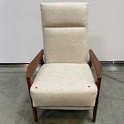 Open Box: Mid-Century Show Wood Recliner - Performance Coastal Linen Sand, Pecan