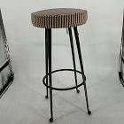 Open Box: Pierce &amp; Ward Bar Stool (30"H) - Pierce &amp; Ward Stripe, Black Cast Metal Legs