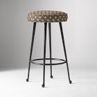 Open Box: Pierce &amp; Ward Metal Counter Stool (30") - Berry Lattice Olive, Black Iron