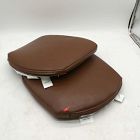 Open Box: Classic Café Dining Chair Cushions, Set of 2 - Vegan Leather, Saddle Nut