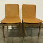 Open Box: Framework Dining Chair, Set of 2 - Ludlow Leather Sesame, Burnt Wax
