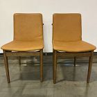 Open Box: Framework Dining Chair, Set of 2 - Ludlow Leather Sesame, Burnt Wax