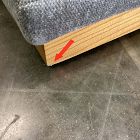 Open Box: Nassau Ottoman (38"W) - Performance Distressed Velvet Mineral Gray, Blonde