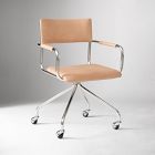 Open Box: Ronan Office Chair - Ludlow Leather Cashew, Polished Stainless Steel
