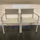 Open Box: Westport Wicker Slim Profile Outdoor Stacking Dining Arm Chair, Set of 2 - Seashore