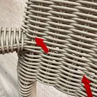 Open Box: Westport Wicker Slim Profile Outdoor Stacking Dining Arm Chair, Set of 2 - Seashore