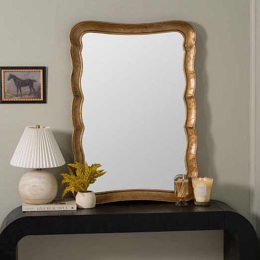 Gilded Wave Gold Wall Mirror by West Elm