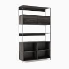 Industrial Solid Wood Open &amp; Closed Storage Bookcase (48")