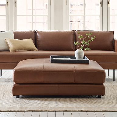Haven Leather Sofa + Sectional Collection | West Elm