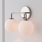 Sculptural 2-Light Globe Sconce - Milk (18")