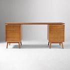 Mid-Century Modular Desk w/ 2 File Cabinets (70") - ADA