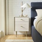 Modernist Wood &amp; Lacquer Nightstand (19") - Winter Wood