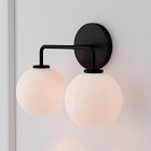 Sculptural 2-Light Globe Sconce - Milk (18")
