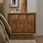 Carved Pattern Solid Wood Nightstand (26")