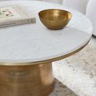 Marble Topped Pedestal Coffee Table (30.5")