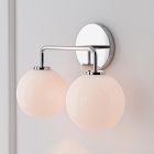 Sculptural 2-Light Globe Sconce - Milk (18")