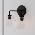 Sculptural 2-Light Globe Sconce - Clear (18")