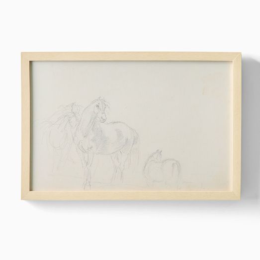 Sketched Horses Framed Wall Art by West Elm