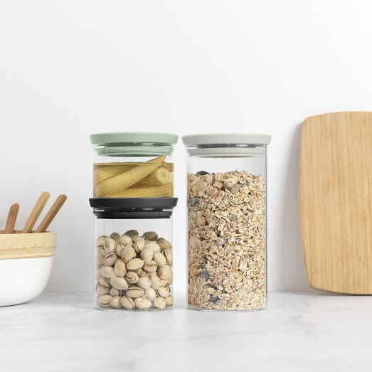Brabantia Tasty+ Stackable Glass Food Jars Set