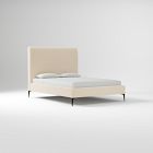 Open Box: Andes Bed, California King, Non Tufted Tall Headboard (58") - Deluxe Velvet Sand, Dark Pewter