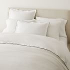 Open Box: European Flax Linen Merrow Edge Duvet Cover, King/Cal. King - White/Black