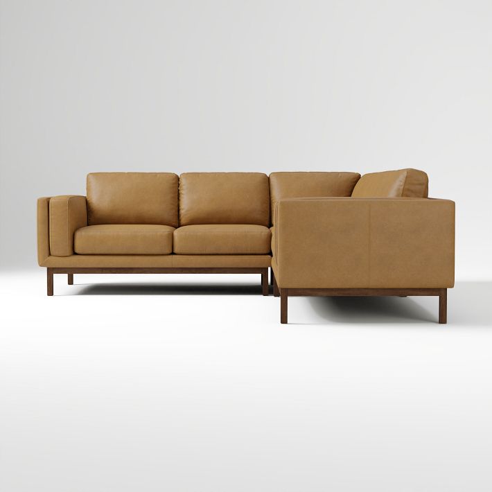LOOK エルゴステム アヘッド Dekalb Leather L-Shaped Sectional | Sofa With Chaise | West Elm
