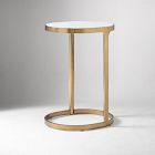 Open Box: Elwell Marble C-Side Table (15") - Vintage Brass
