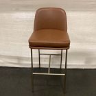 Open Box: Jack Metal Frame Bar Stool (30") - Vegan Leather Saddle, Champagne Bronze