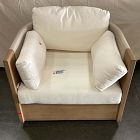 Open Box: Porto Outdoor Swivel Chair - Reef &amp; Alabaster Cushions, Bone