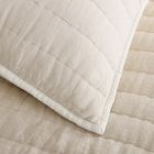 European Flax Linen Organic Cotton Pick Stitch Quilt &amp; Shams